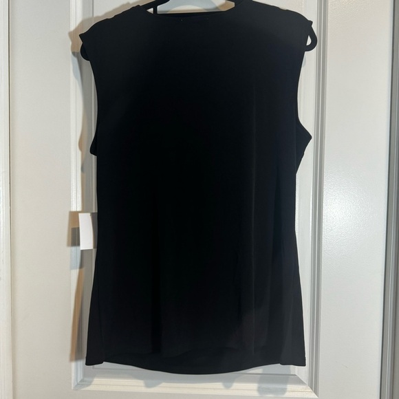 Carmen Marc Valvo Black Drape Front Sleeveless Zipper Shoulder New NWT Large - Picture 9 of 10